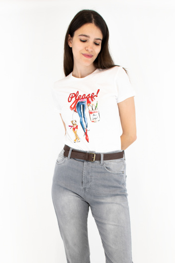 Picture of PLEASE T-SHIRT - T76 329 - WHITE