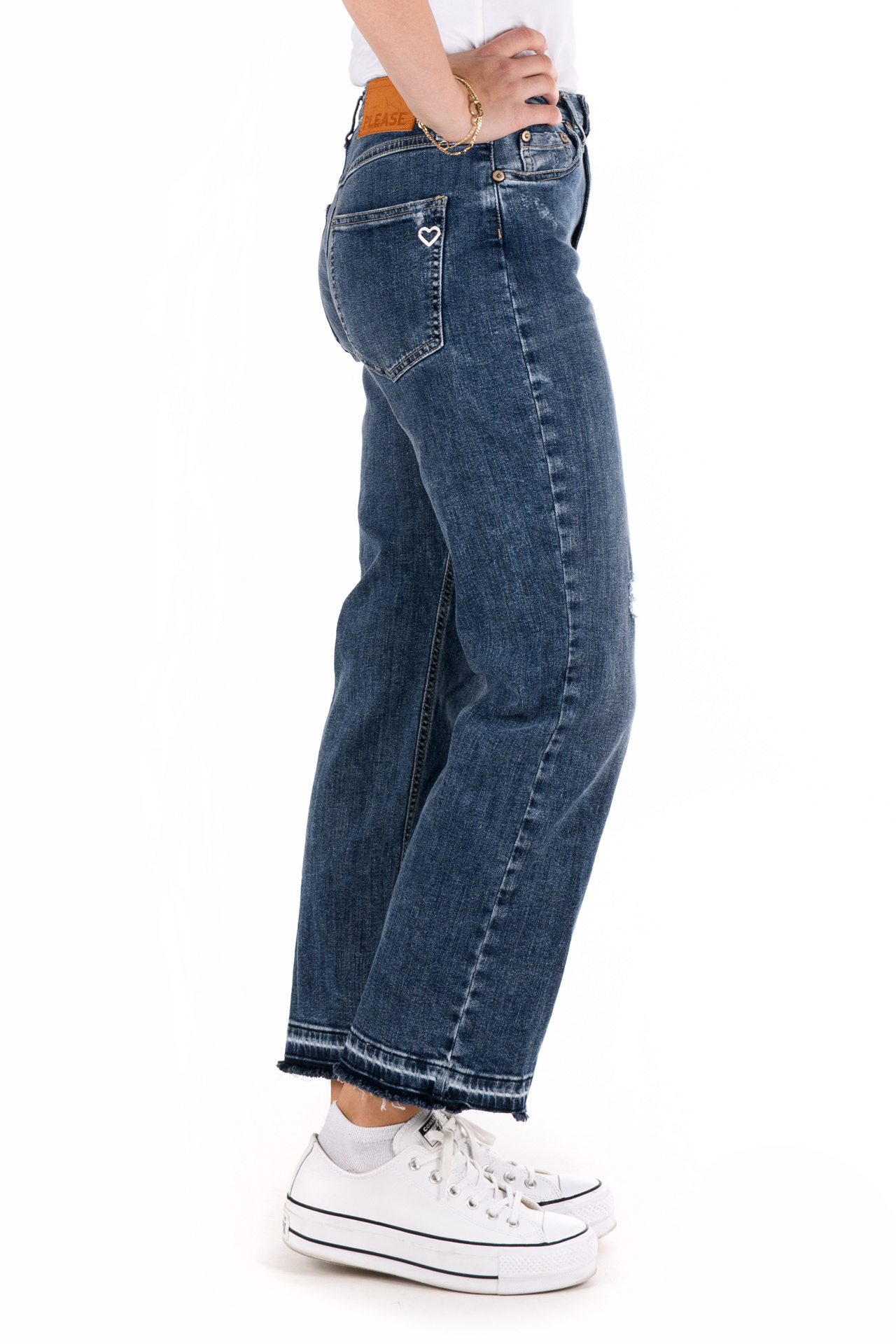 Jeans Please P78 PVI Blu Denim - Vita Media, Vestibilità Baggy Clothing Brand - 12