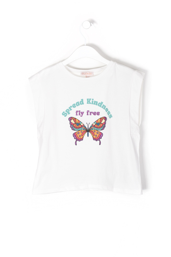 Bild von PLEASE KID - Shirt MB G48 - Off White Butterfly