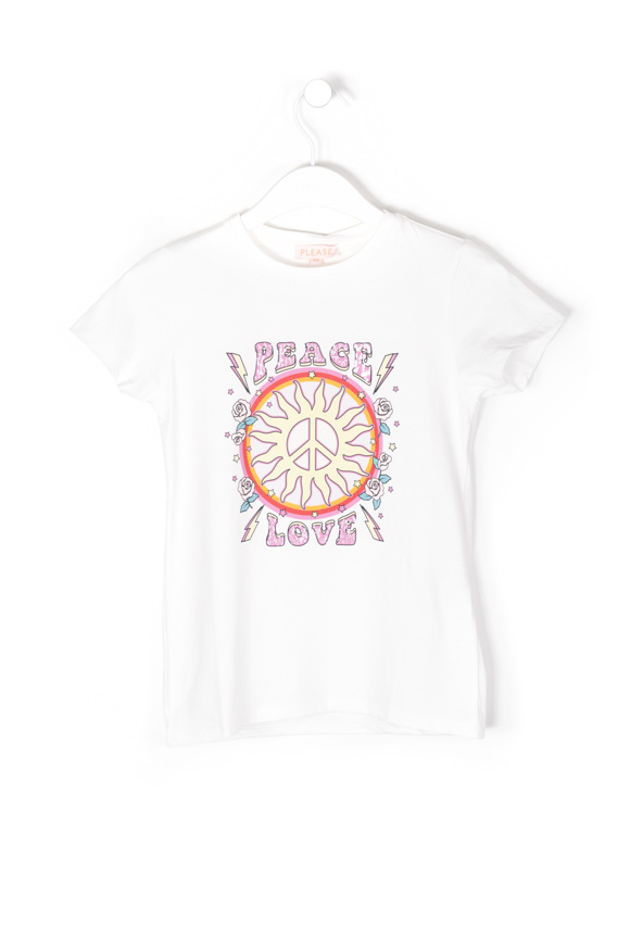 Picture of PLEASE KID - Shirt MB G48 - Off White Peace