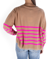 Picture of VICOLO MAGLIA  - 464 GOLDCAMMELLO FUXIA