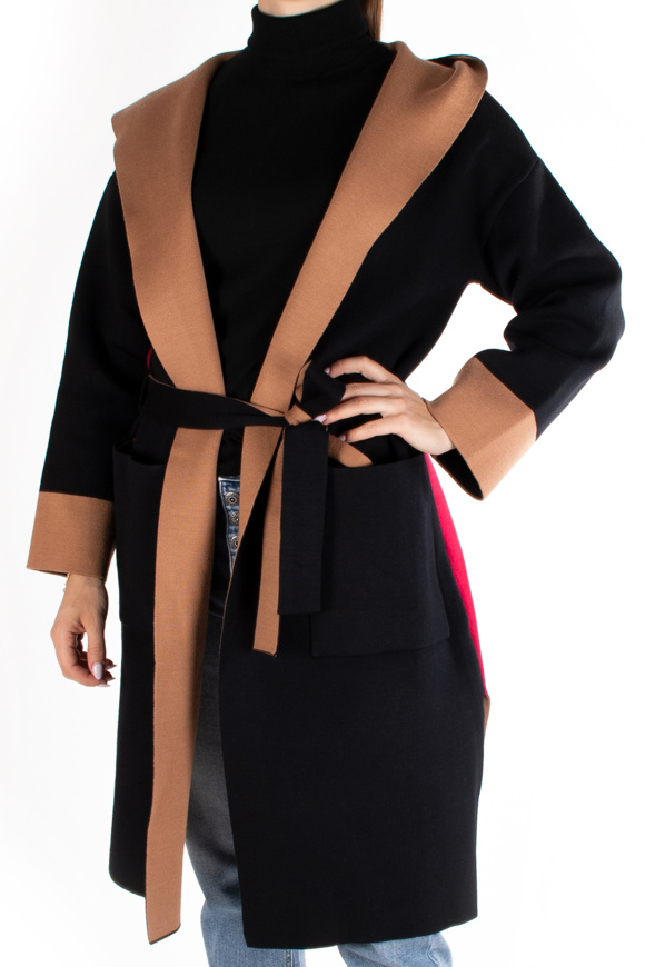 Immagine di VICOLO CARDIGAN KNIT - NERO ROSSO
