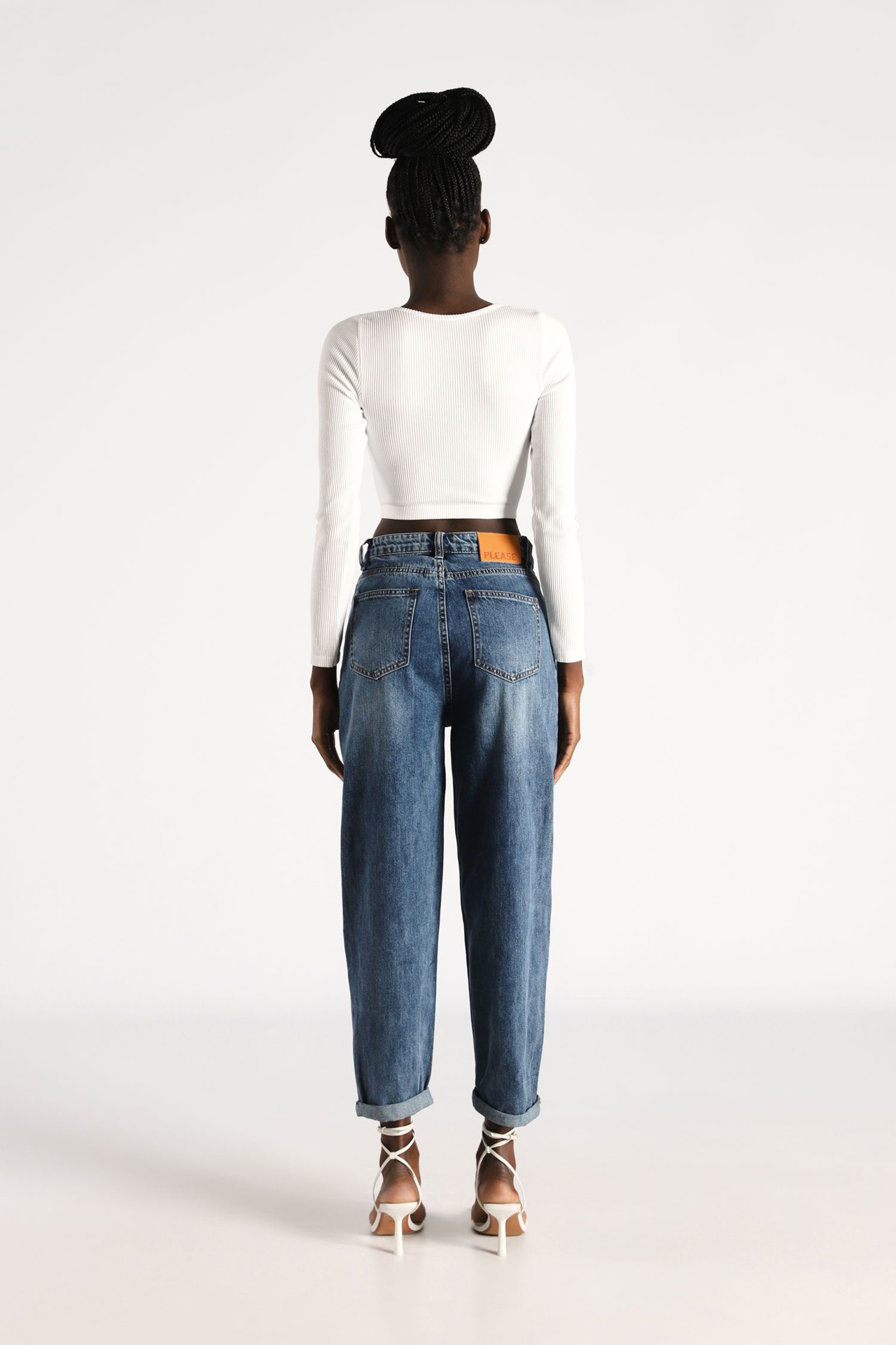 Please Jeans Regular in denim blu con dettagli destroyed PHF2W24B78J main image 0
