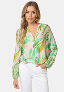 Bild von CATNOIR BLUSE AUS ECOVEROSATIN - GREEN FLORALS