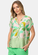 Picture of CATNOIR SHORT-SLEEVED BLOUSE IN ECOVEROSATIN - GREEN FLORALS