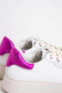 Picture of ED PARISH ERIKA SNEAKER  - BIANCO/FUXIA/SILVER