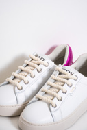 Picture of ED PARISH ERIKA SNEAKER  - BIANCO/FUXIA/SILVER