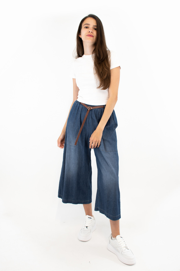 Picture of PLEASE CULOTTE - P21 NQN - BLU DENIM