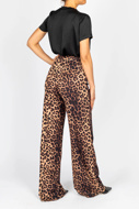 Picture of VICOLO ANIMAL PRINT PALAZZO PANTS - UB0 175 - MACULATO